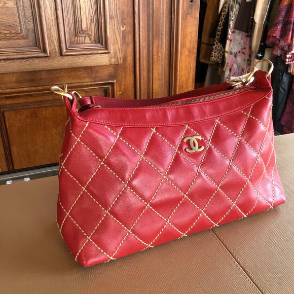 Chanel Red Wild Stitch Satchel - Picture 2 of 14